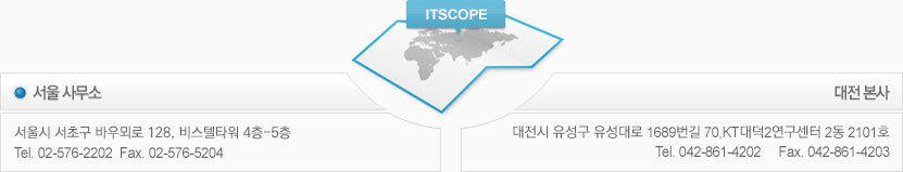 서울사무실:서울시 서초구 바우뫼로 128, 비스텔타워 4층-5층, Tel.02-576-2202, Fax.02-576-5204, 대전사무실 대전시 유성구 탑립동 694 대전지능로봇산업화센터 406호, Tel.042-861-4202, Fax.042-861-4203